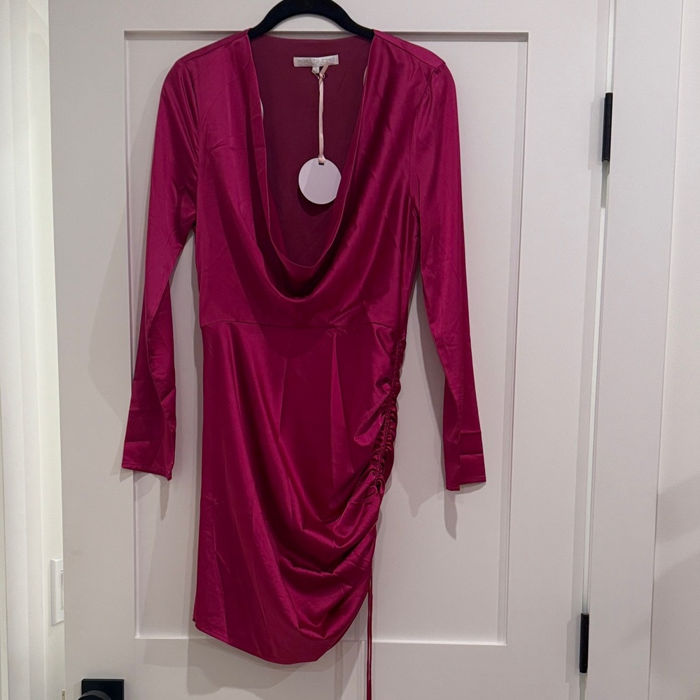 Chic Fuchsia Long Sleeve Dress